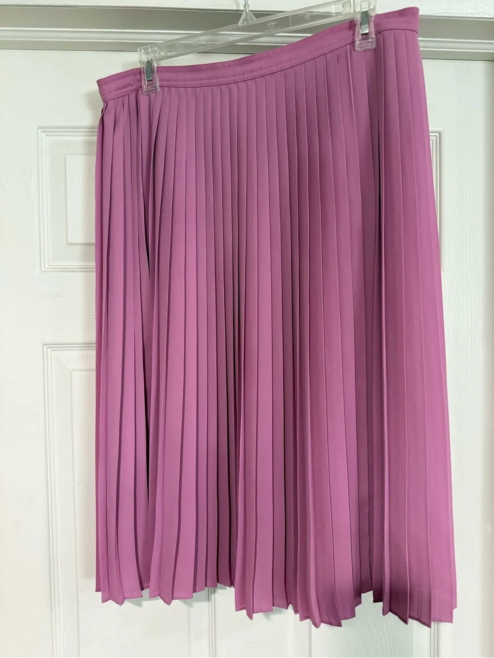 J. Crew Pink Pleated A-Line Midi Skirt